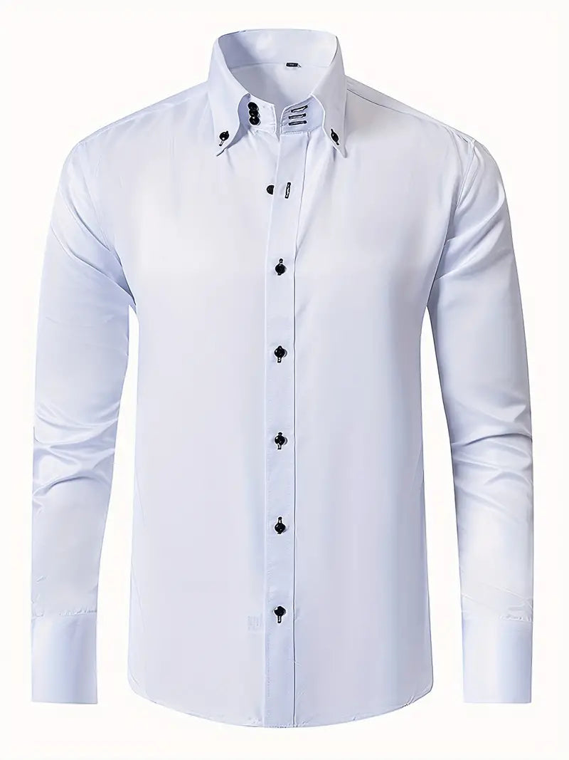 Slim fit button-down herreskjorte