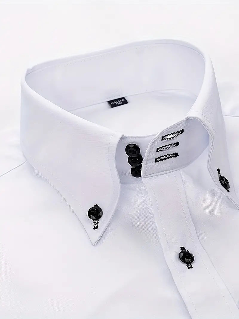 Slim fit button-down herreskjorte