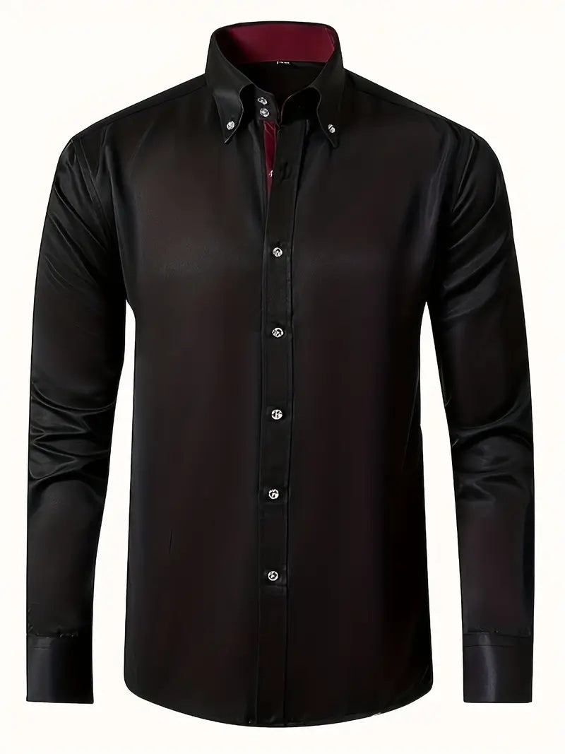 Slim fit button-down herreskjorte