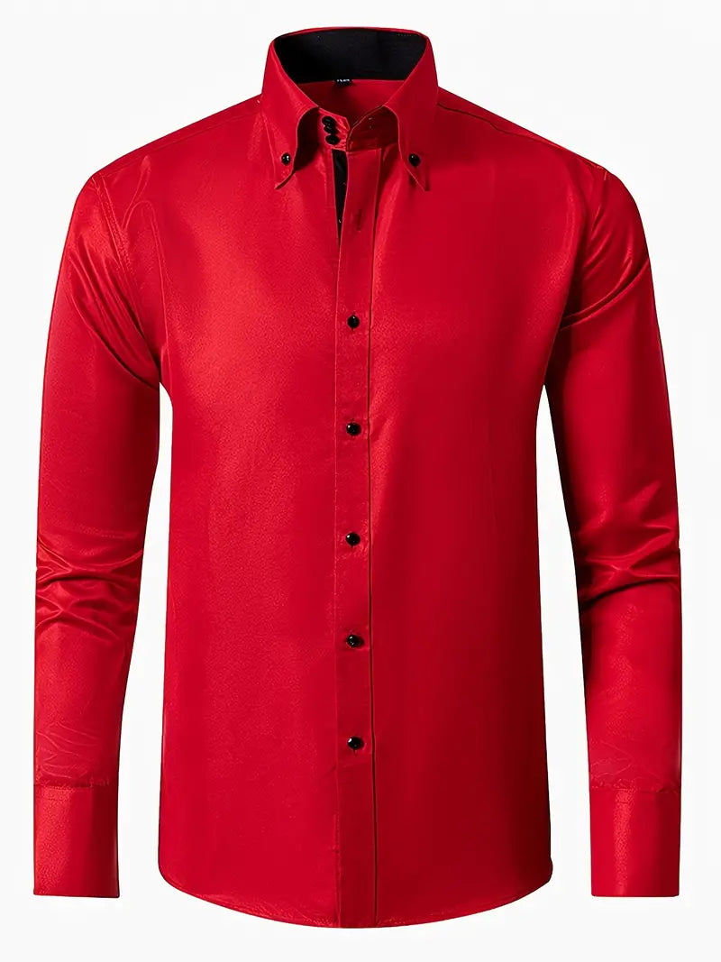 Slim fit button-down herreskjorte