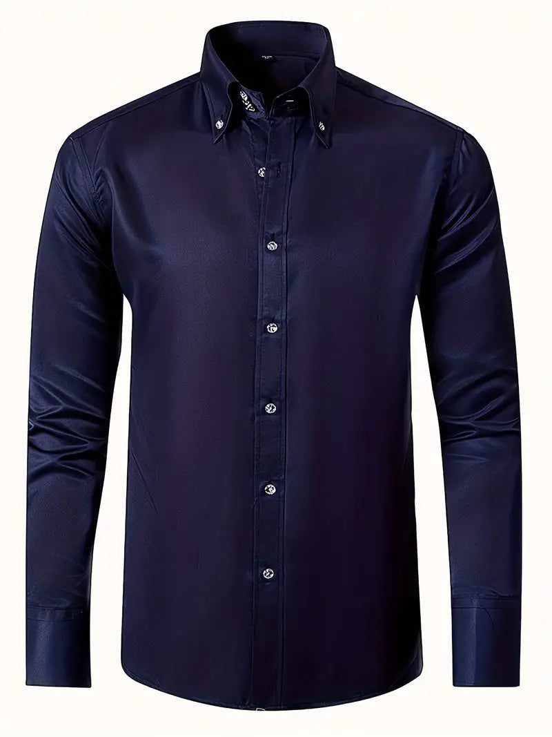 Slim fit button-down herreskjorte