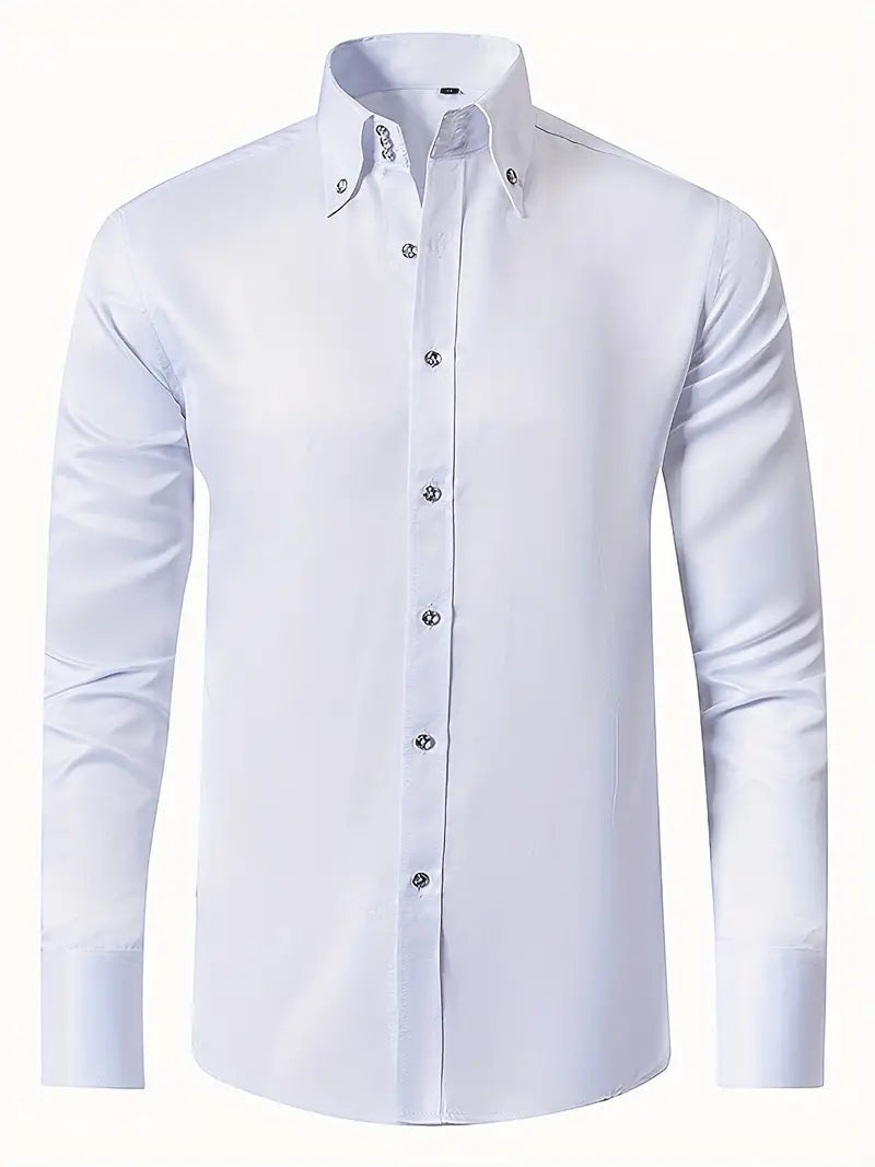 Slim fit button-down herreskjorte