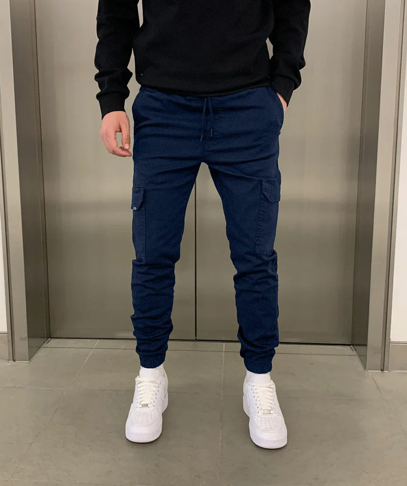 Slim fit-cargobukser til mænd