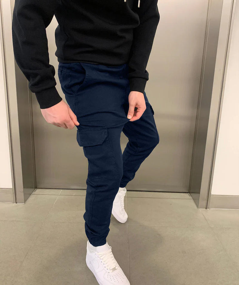 Slim fit-cargobukser til mænd