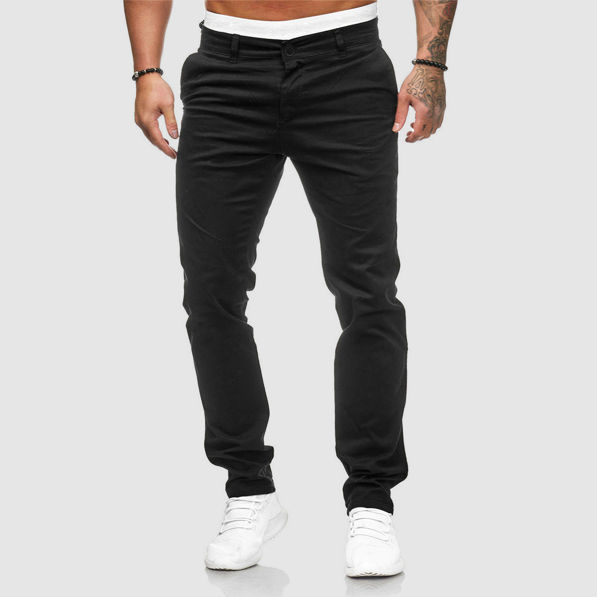 Slim fit-chinobukser til mænd