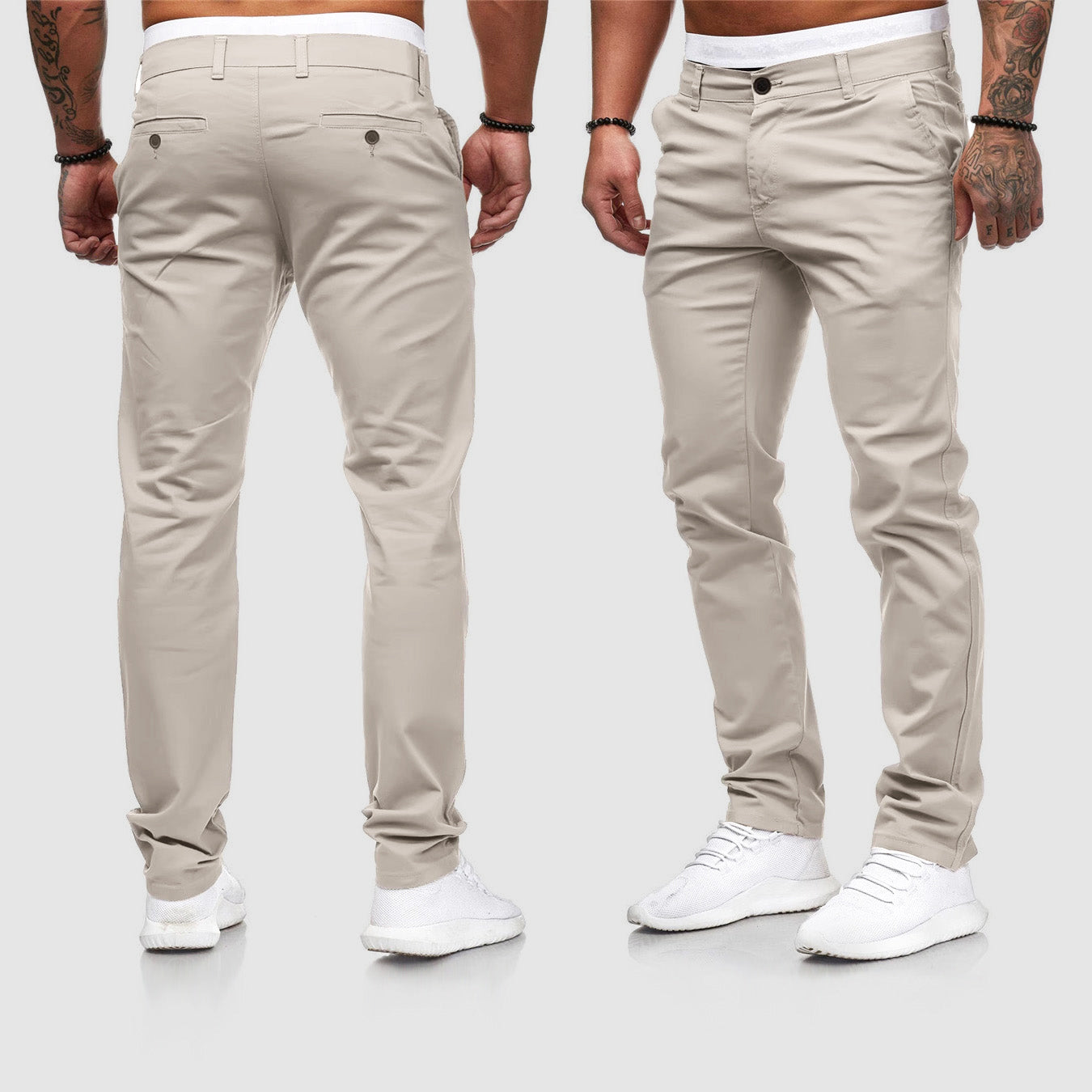 Slim fit-chinobukser til mænd