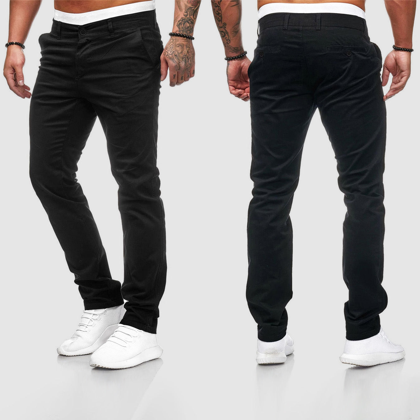 Slim fit-chinobukser til mænd