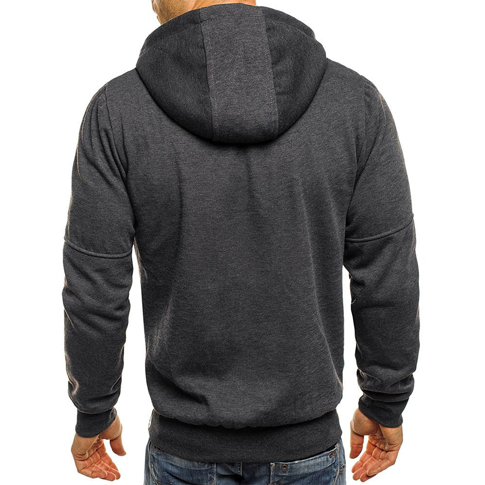 Slim fit-hættetrøje til mænd med gennemgående lynlås