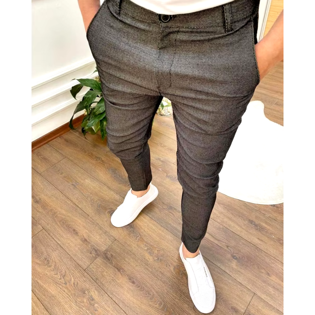 Slim fit habitbukser til mænd
