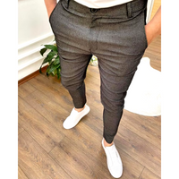Slim fit habitbukser til mænd