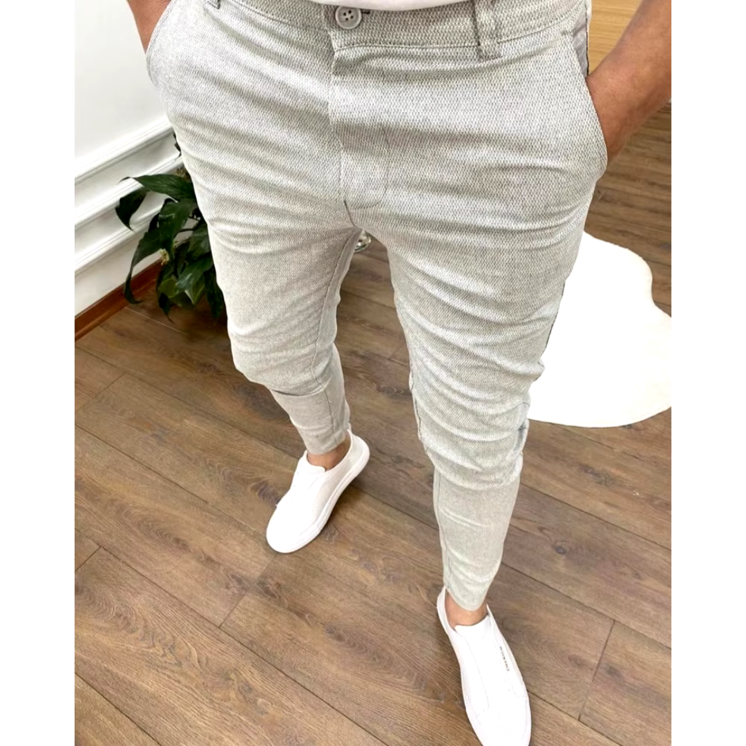 Slim fit habitbukser til mænd