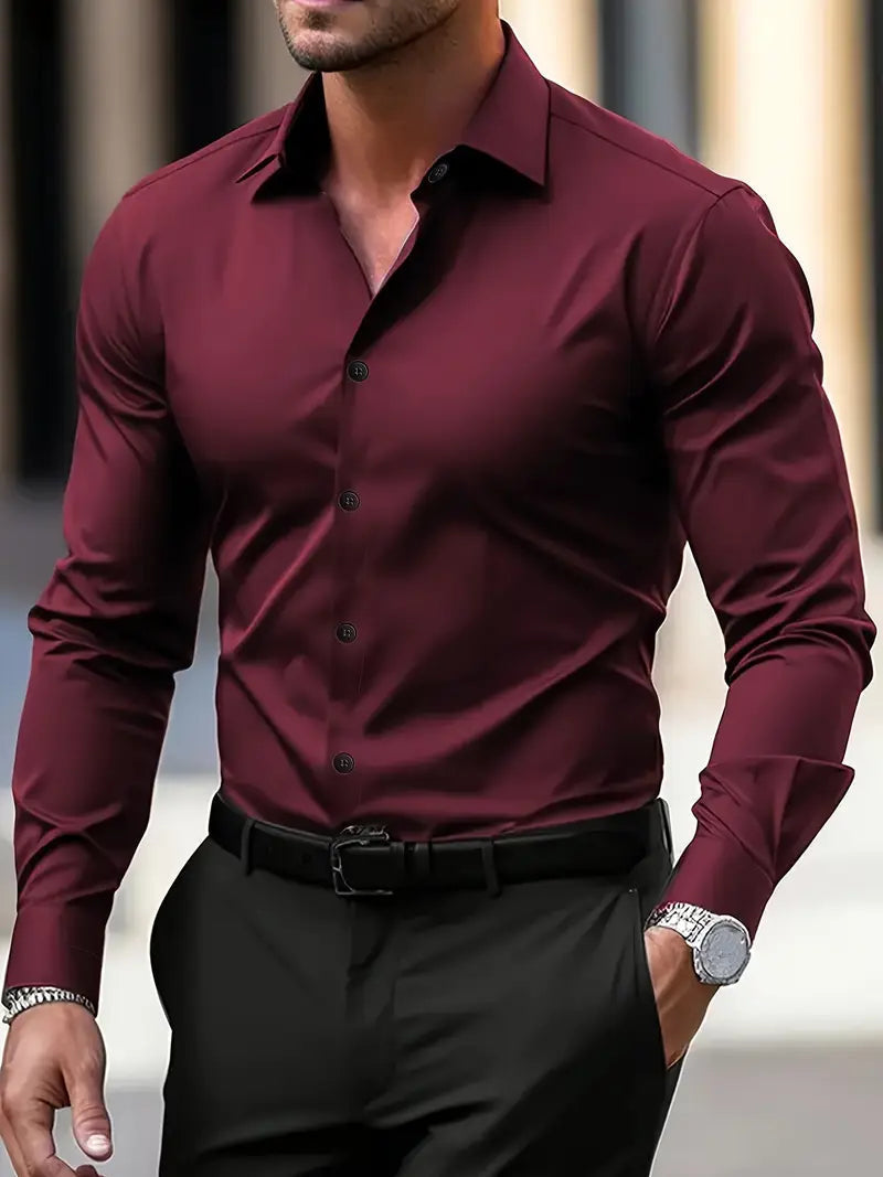Slim fit habitskjorte til mænd