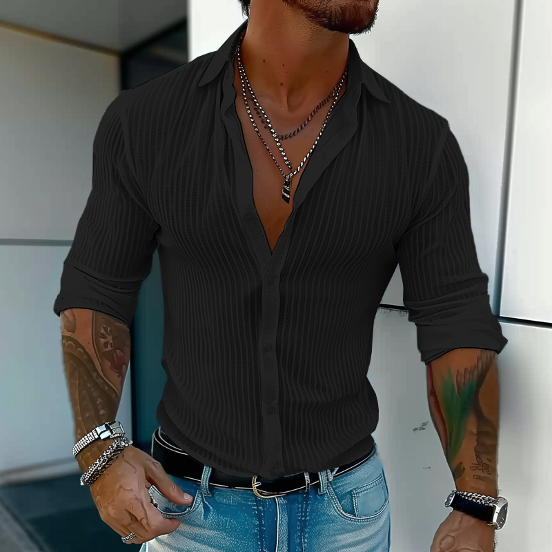 Slim fit herreskjorte med struktur