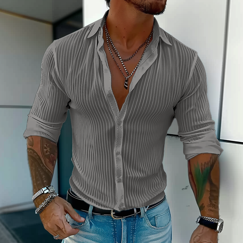 Slim fit herreskjorte med struktur
