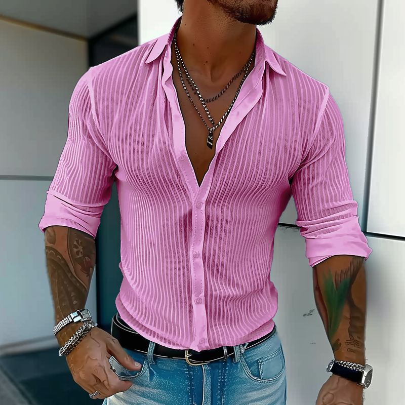Slim fit herreskjorte med struktur