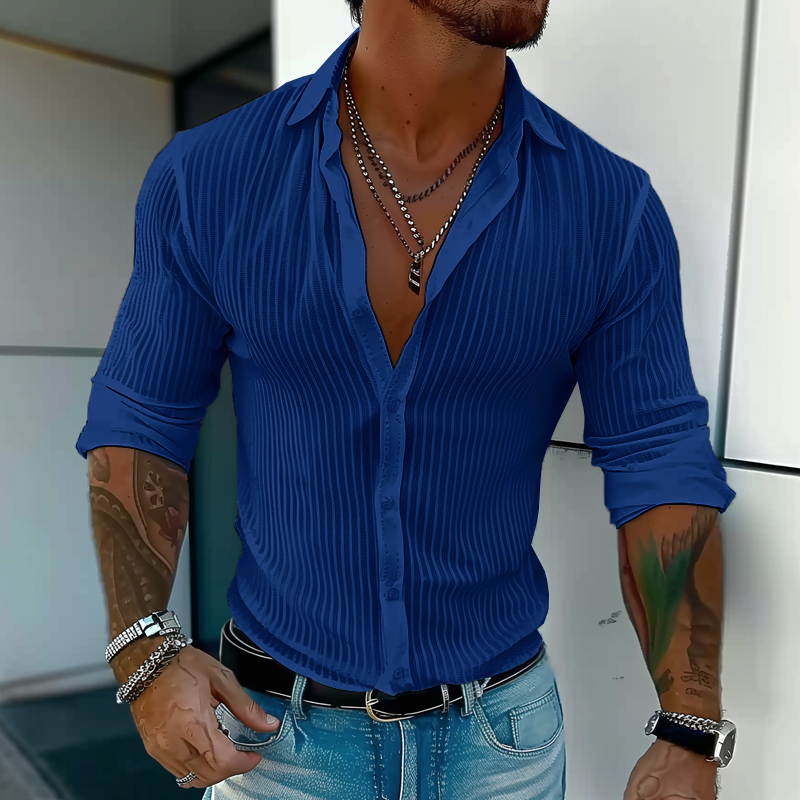 Slim fit herreskjorte med struktur