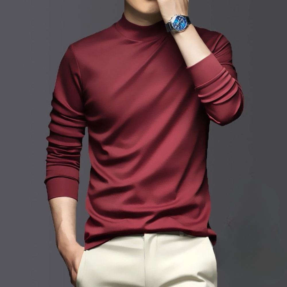Slim fit langærmet t-shirt til mænd