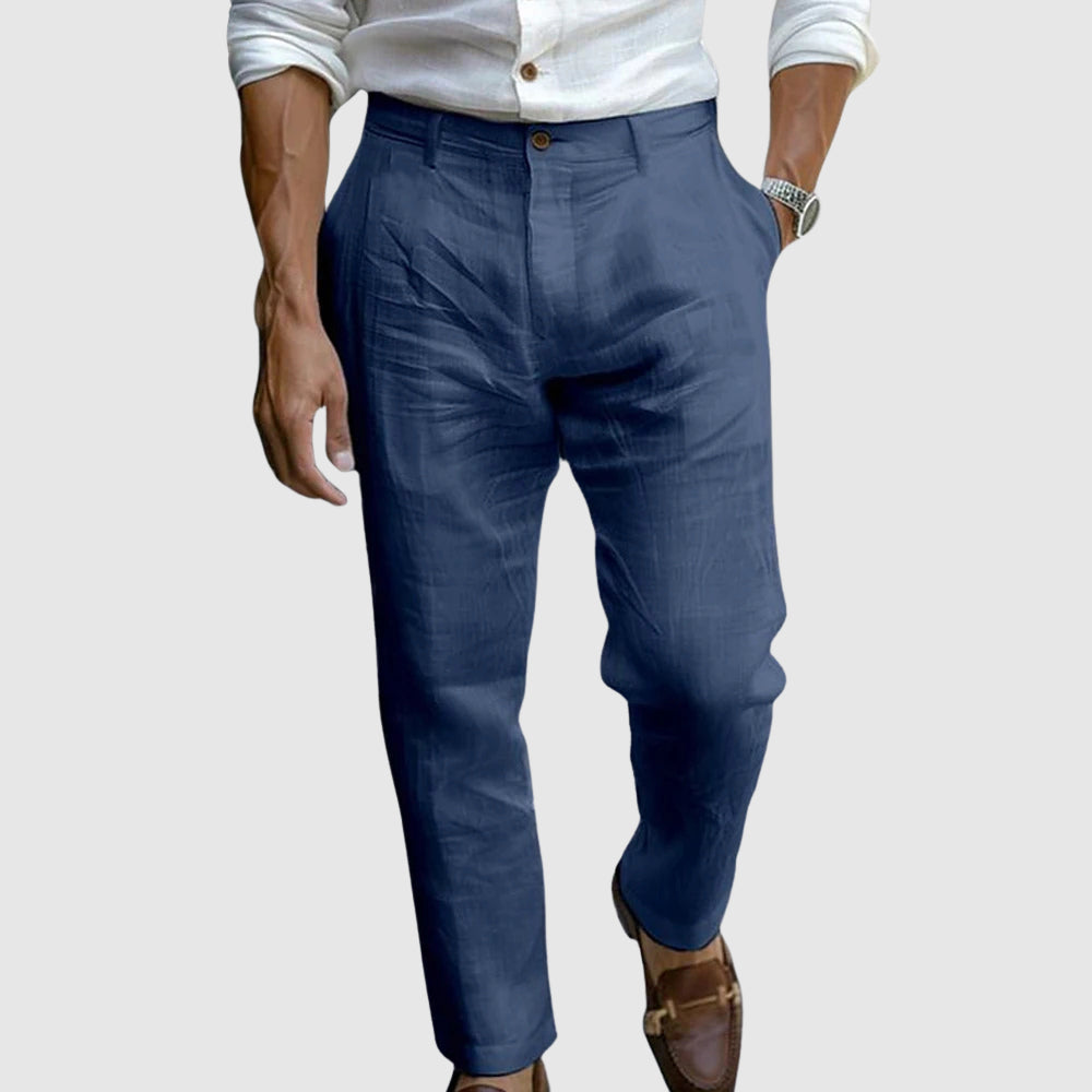 Slim-fit plisserede herrebukser