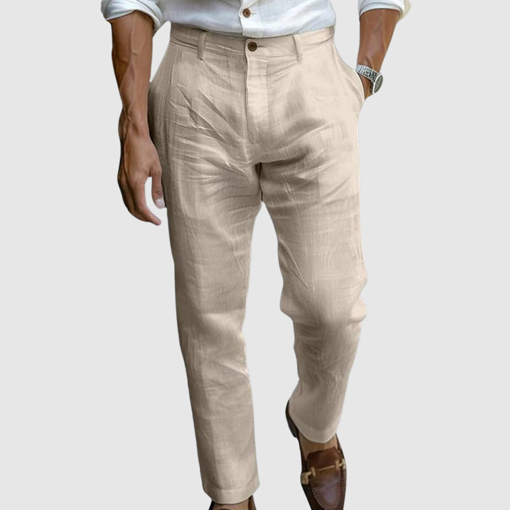 Slim-fit plisserede herrebukser