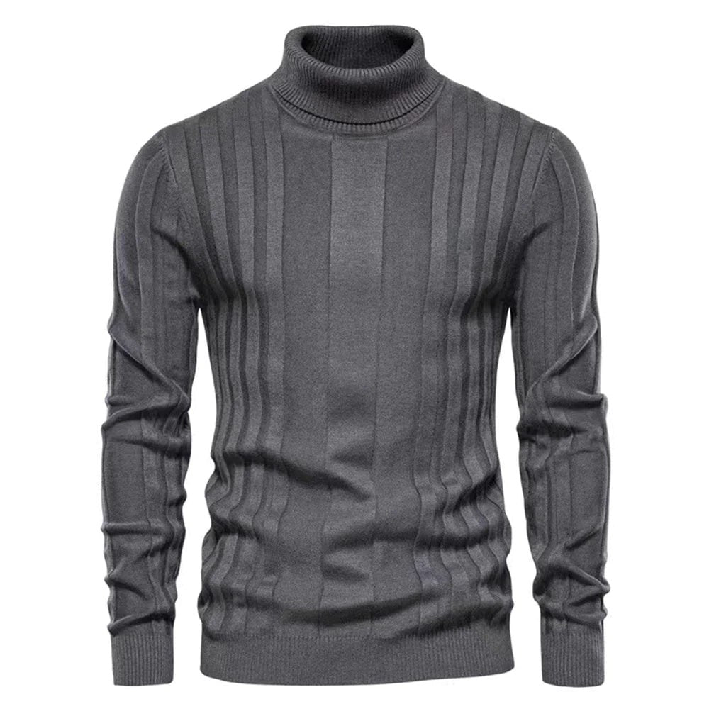 Slim fit rullekravesweater til herrer