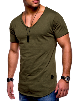Slim fit t-shirt med V-hals til herrer