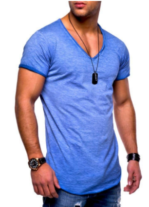 Slim fit t-shirt med V-hals til herrer