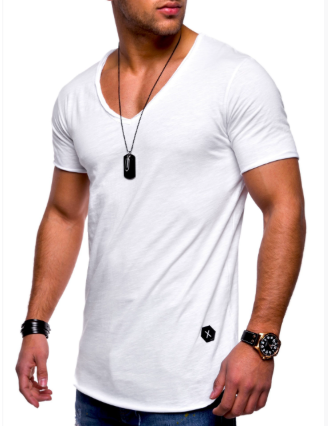 Slim fit t-shirt med V-hals til herrer