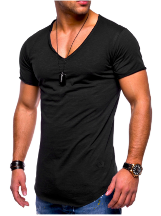 Slim fit t-shirt med V-hals til herrer