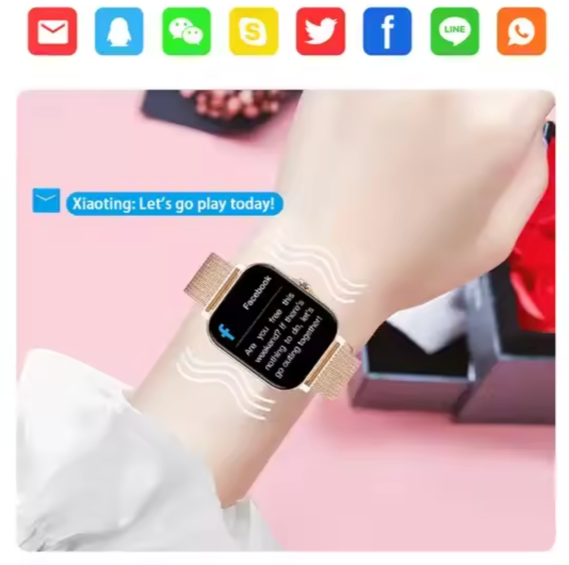 Smartwatch til damer med meshrem
