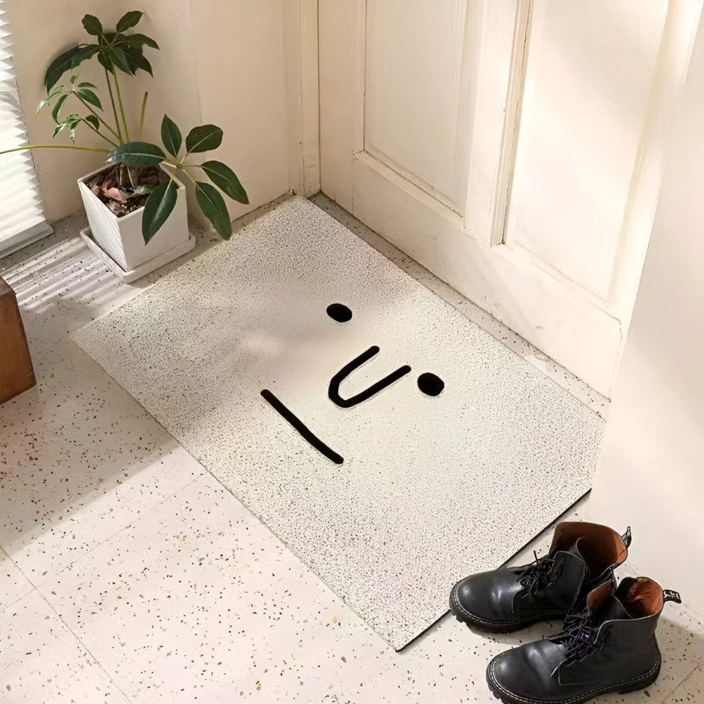 Smiley-dørmåtte - Skridsikker entrémåtte - Legende indendørs/udendørs tæppe