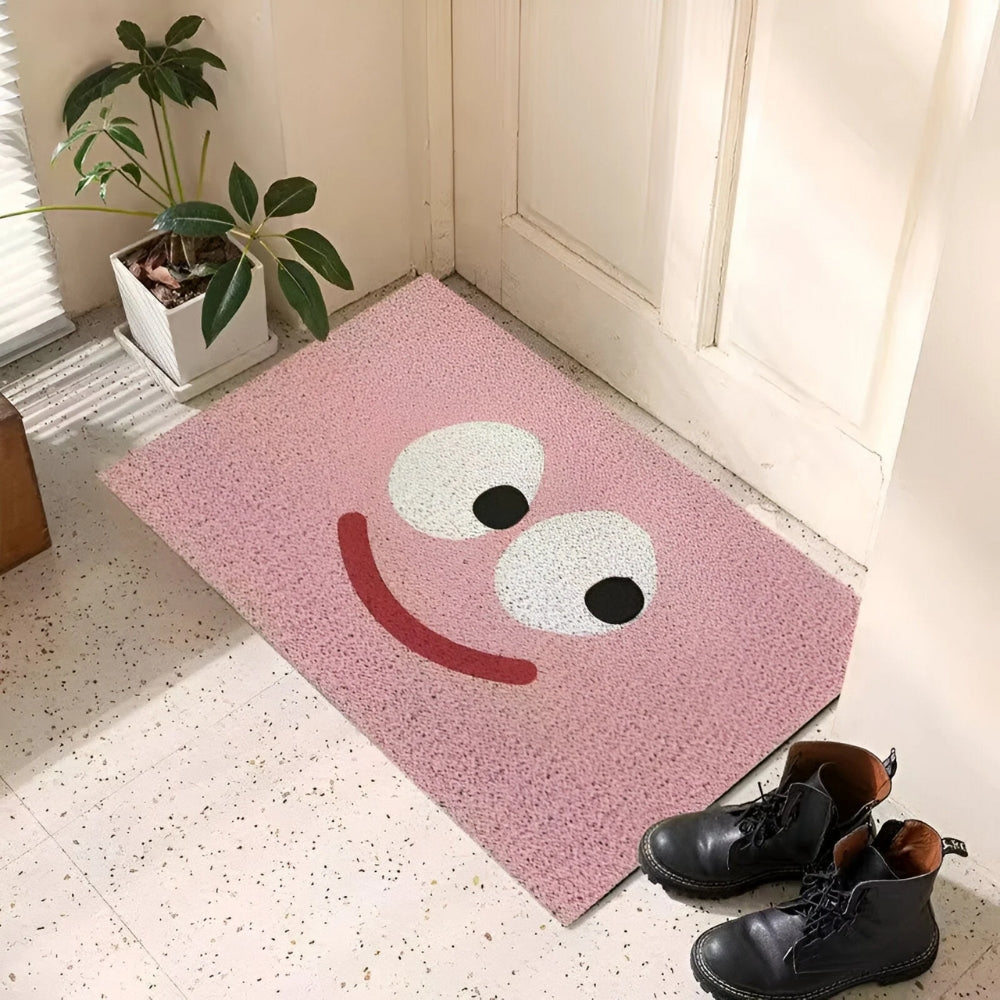 Smiley-dørmåtte - Skridsikker entrémåtte - Legende indendørs/udendørs tæppe