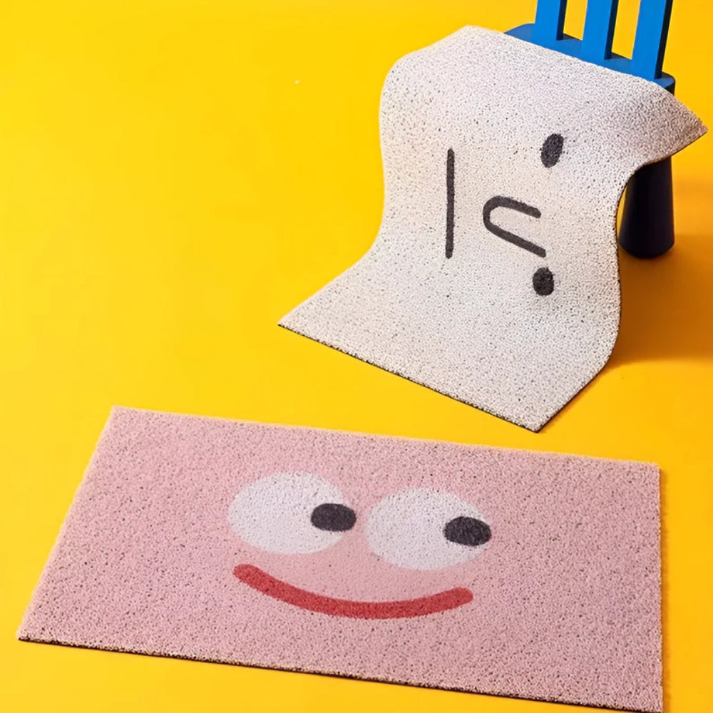 Smiley-dørmåtte - Skridsikker entrémåtte - Legende indendørs/udendørs tæppe