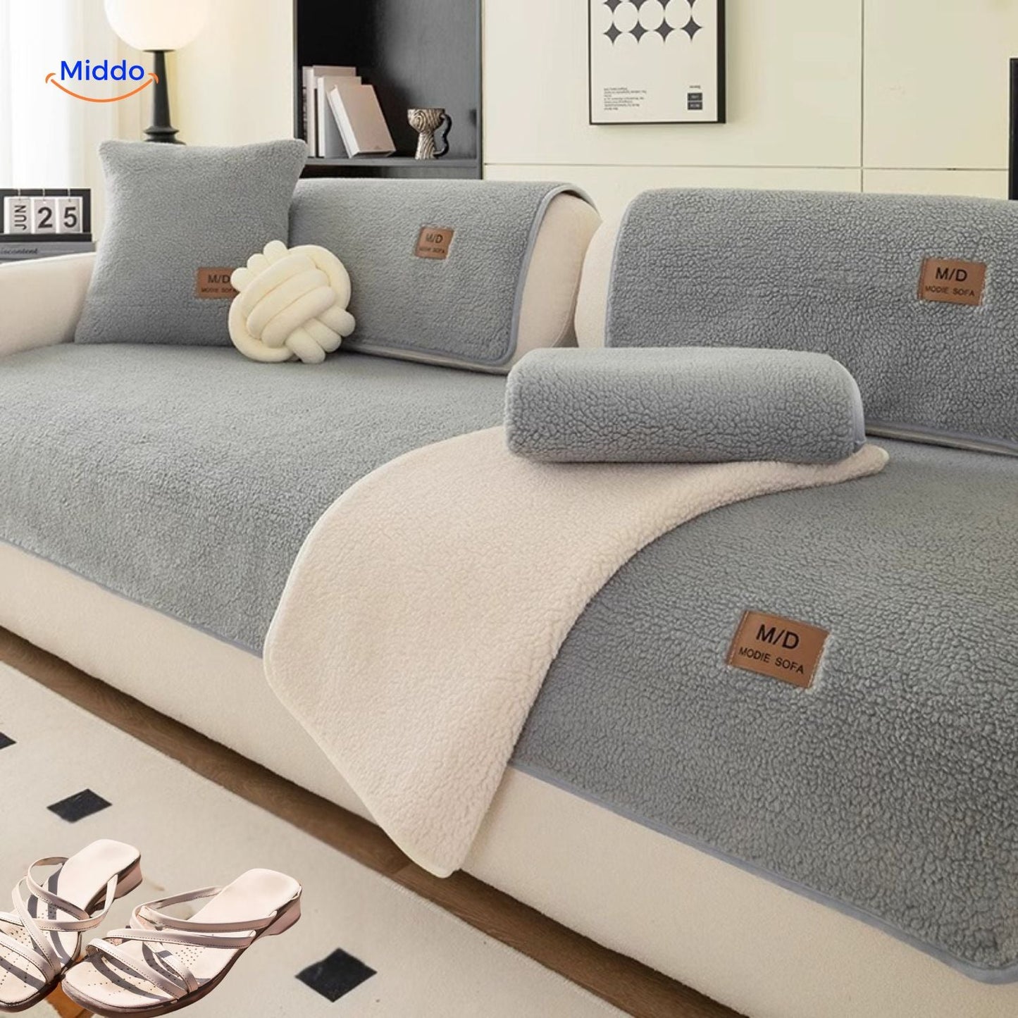 Sofabetræk | Blødt lammeskindsdesign for varme og elegance