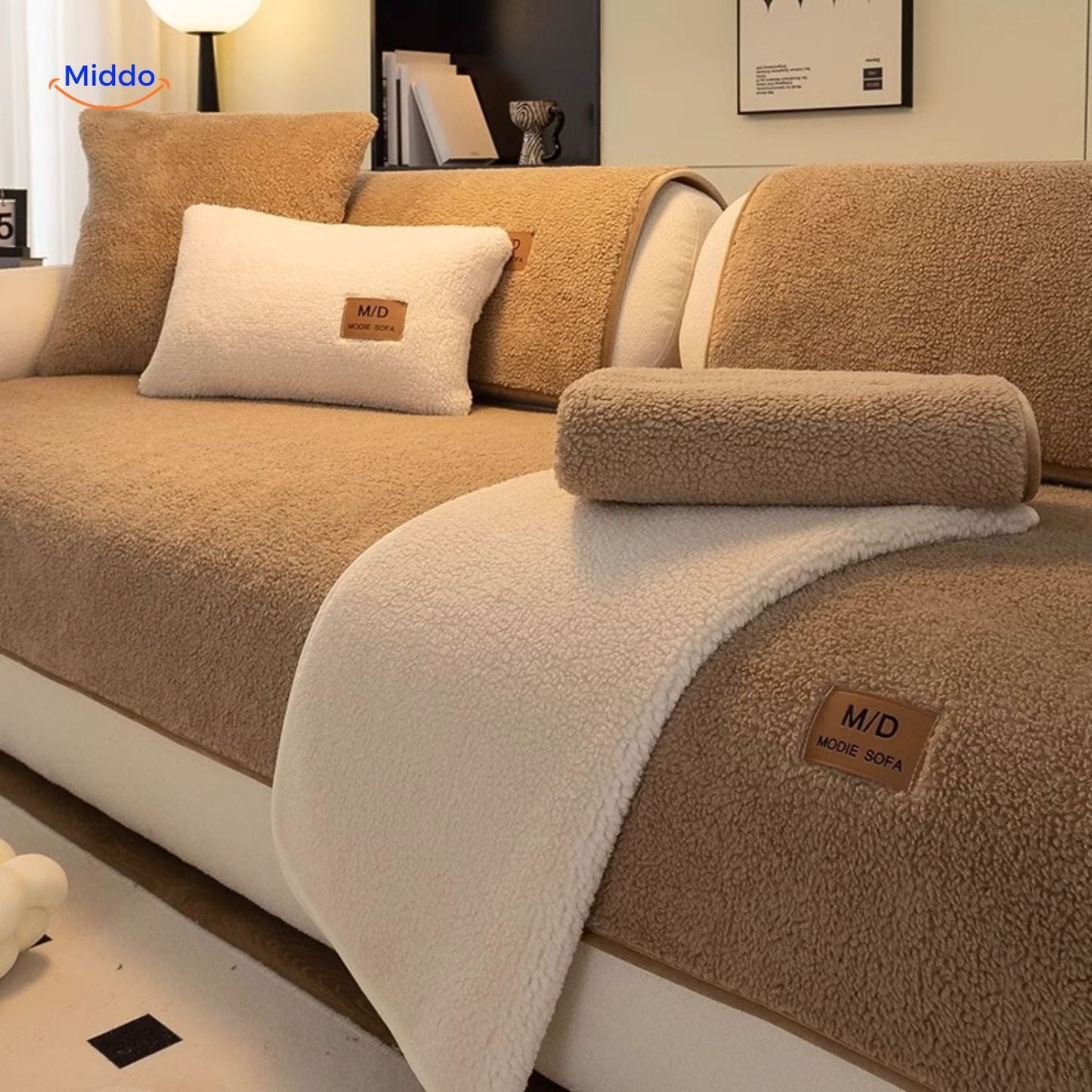 Sofabetræk | Blødt lammeskindsdesign for varme og elegance