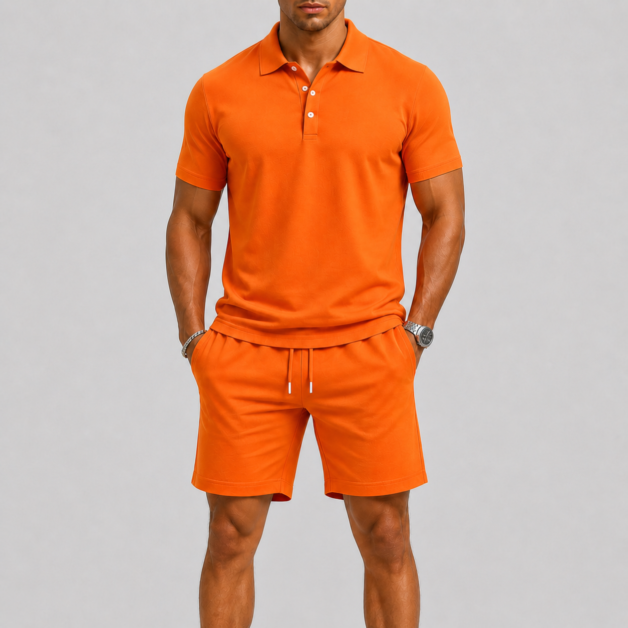 Sommersportssæt til mænd – polo og shorts, letvægtskomfort
