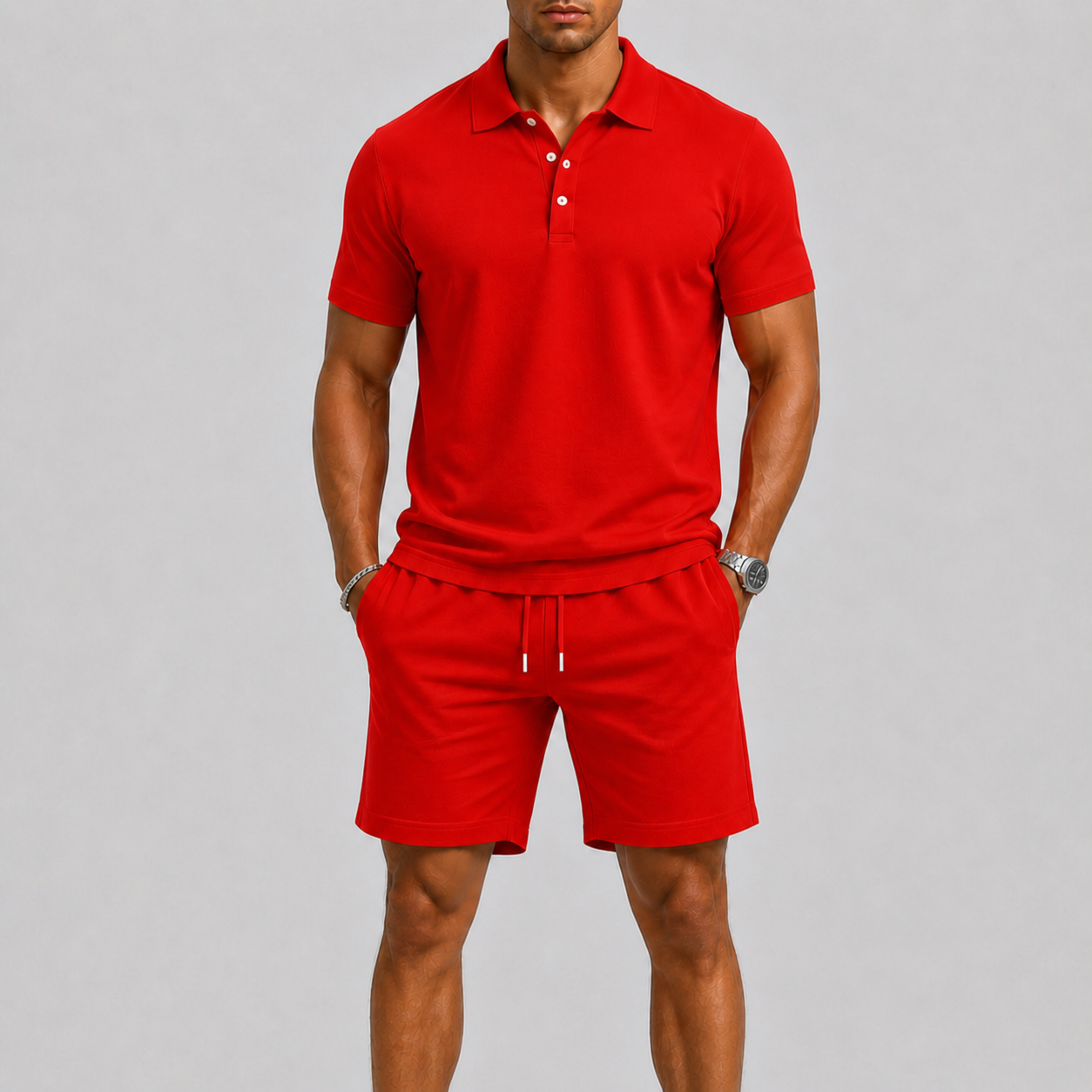 Sommersportssæt til mænd – polo og shorts, letvægtskomfort