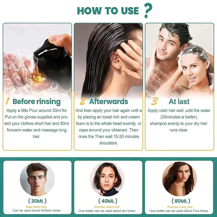 Sort hårfarveshampoo (ayurvedisk uden bivirkninger)