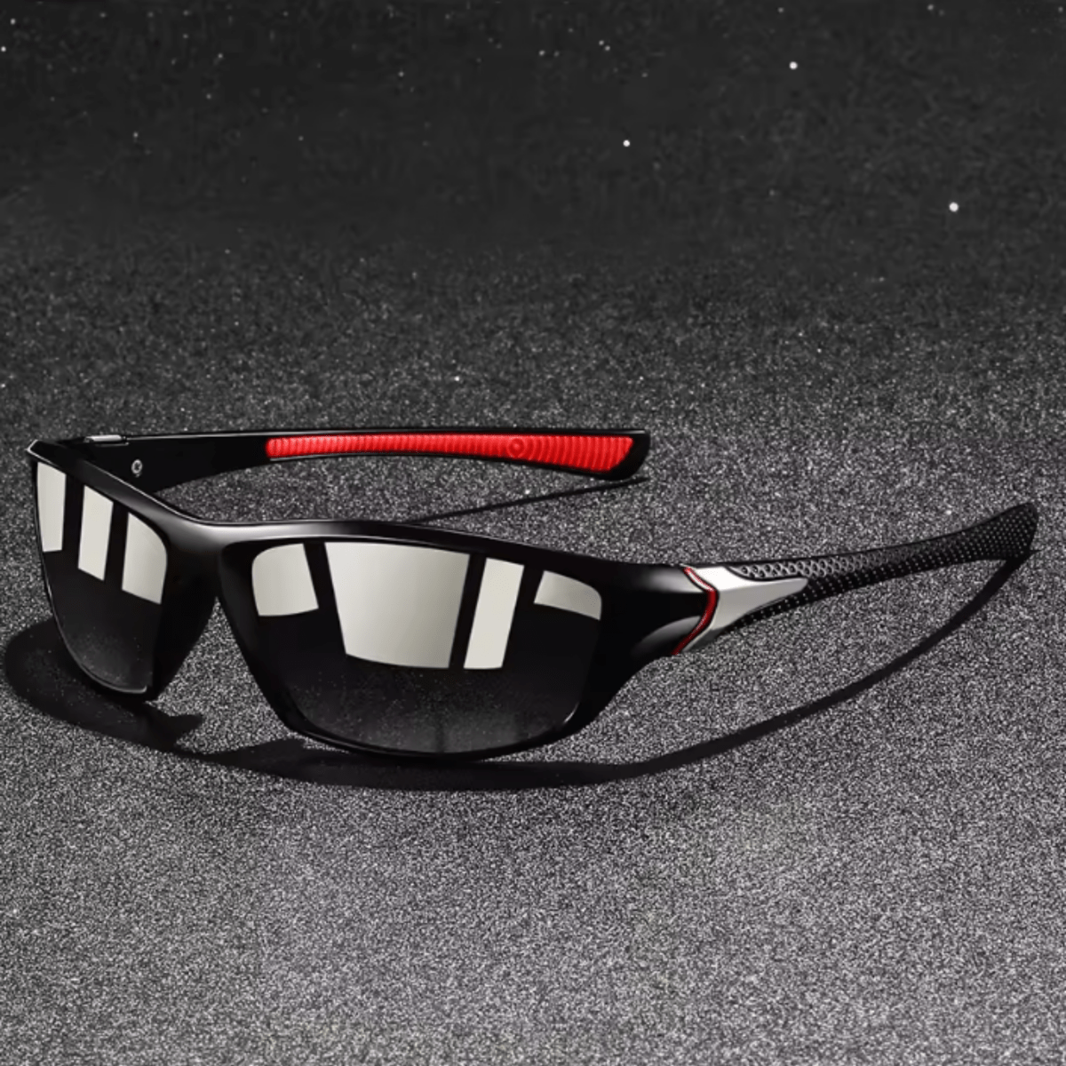 Sportsolbriller med polariserede glas og UV400-beskyttelse