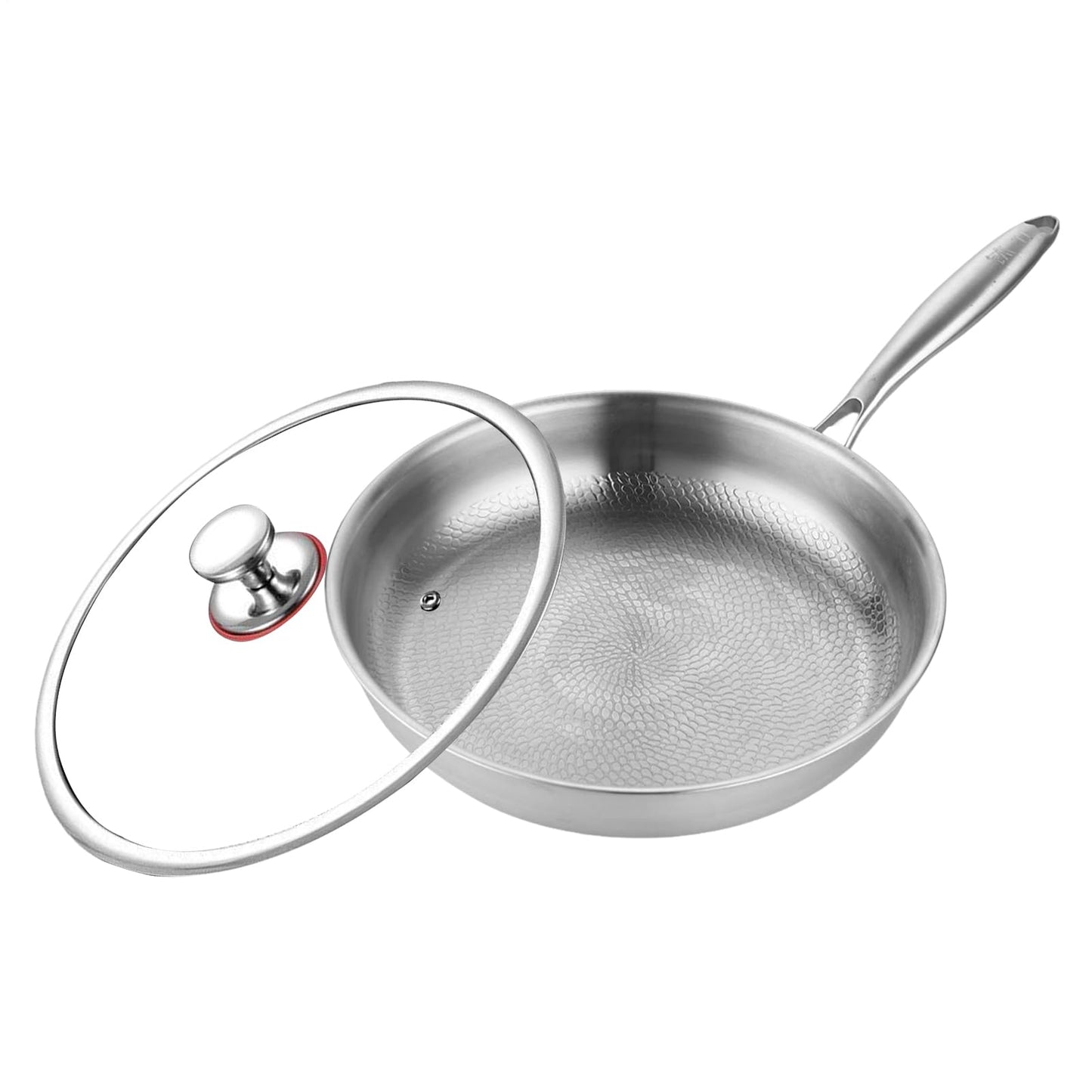 Stegepande i ren titanium med hamret struktur – Naturlig non-stick, uden belægning, egnet til induktion