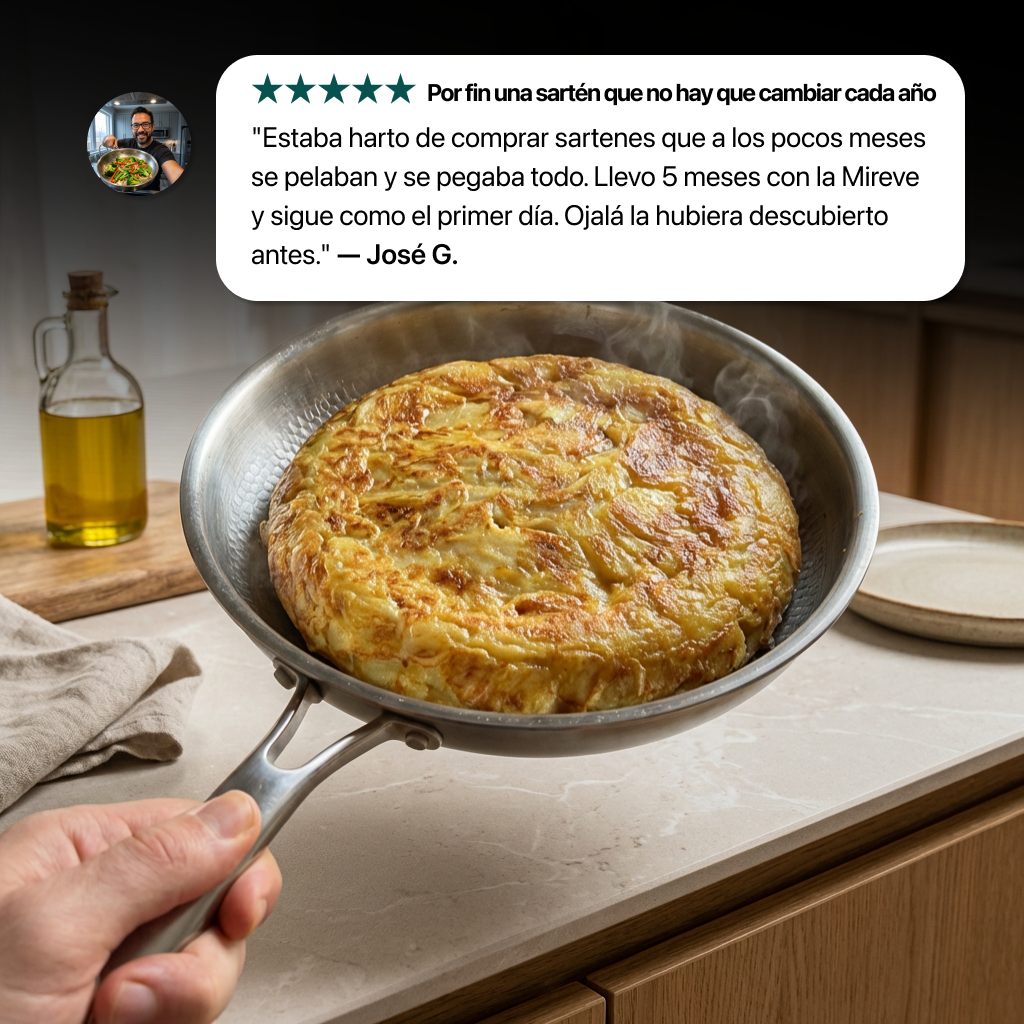 Stegepande i ren titanium med hamret struktur – Naturlig non-stick, uden belægning, egnet til induktion