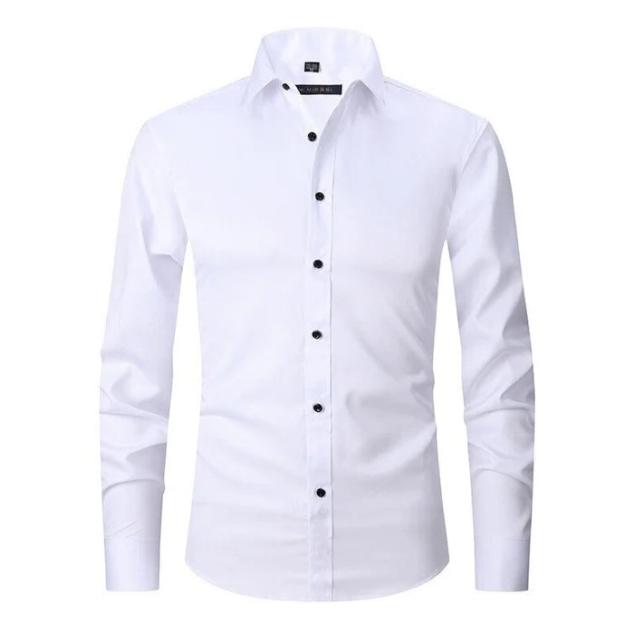 Stilfuld krølfri skjorte med knapper til mænd