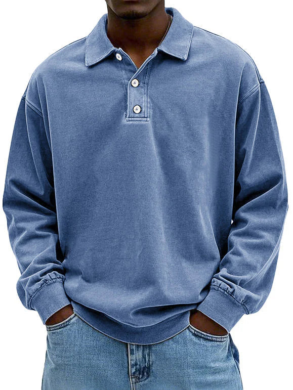 Stilfuld langærmet poloshirt