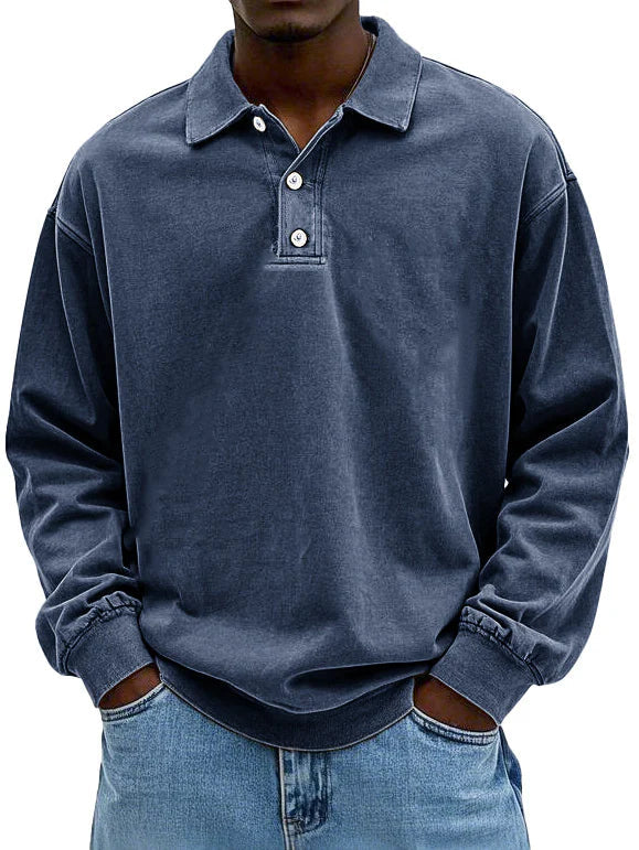 Stilfuld langærmet poloshirt