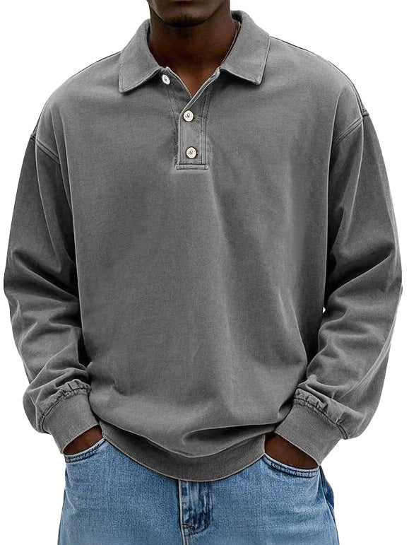 Stilfuld langærmet poloshirt
