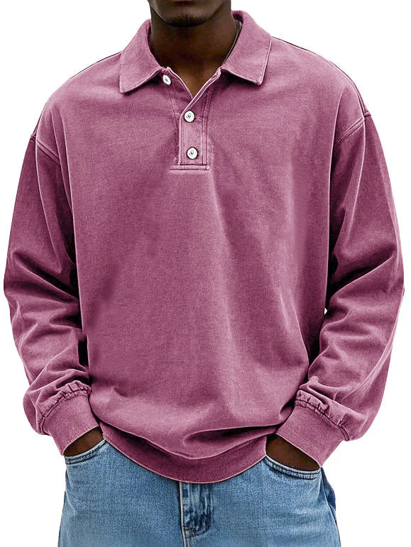 Stilfuld langærmet poloshirt