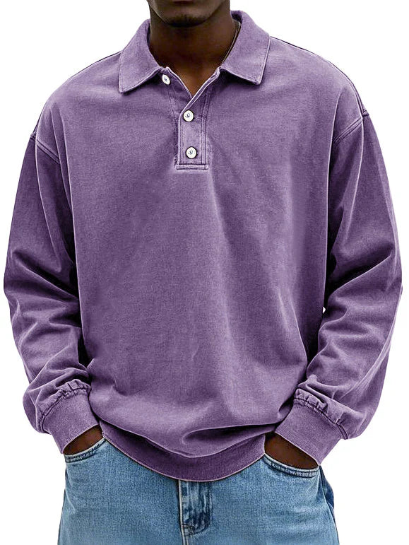 Stilfuld langærmet poloshirt