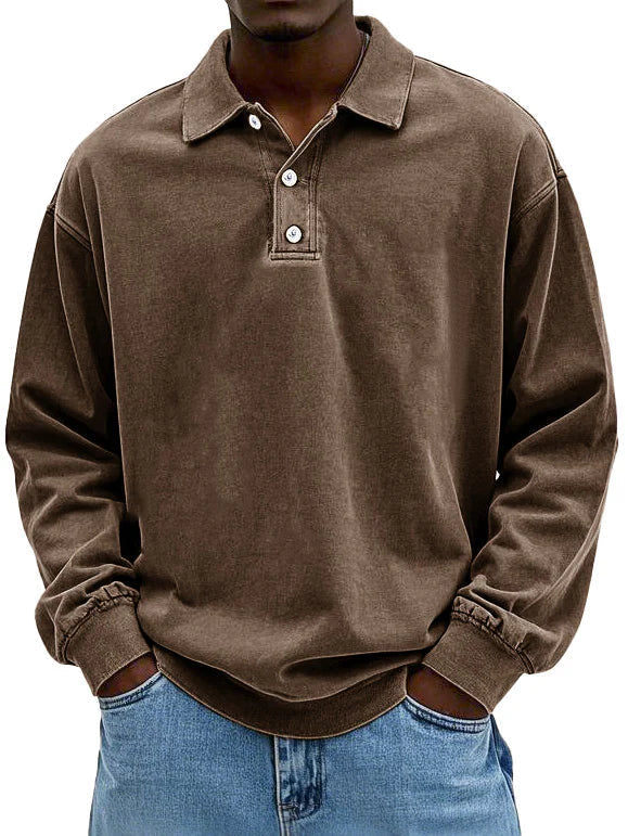 Stilfuld langærmet poloshirt