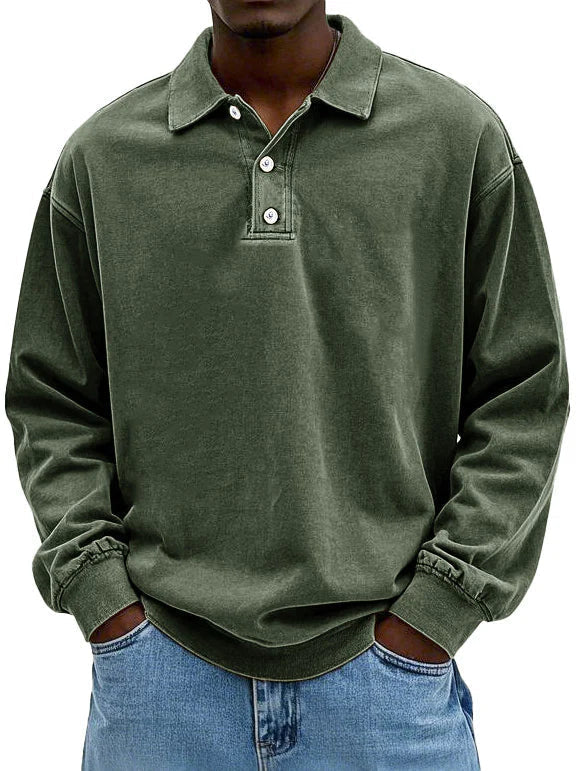 Stilfuld langærmet poloshirt