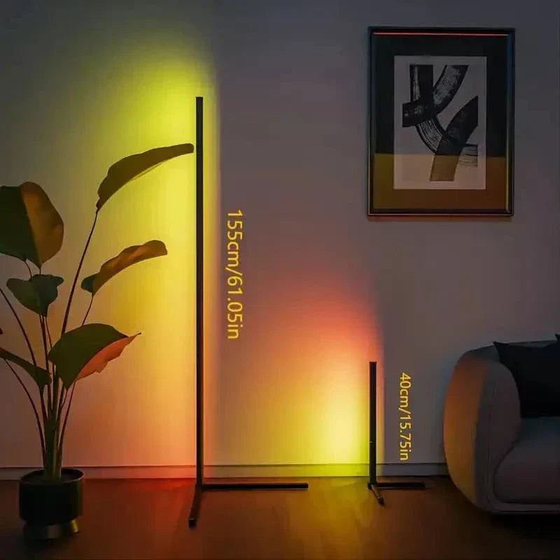 Stilren RGB-hjørnelampe med fjernbetjening - Moderne belysning