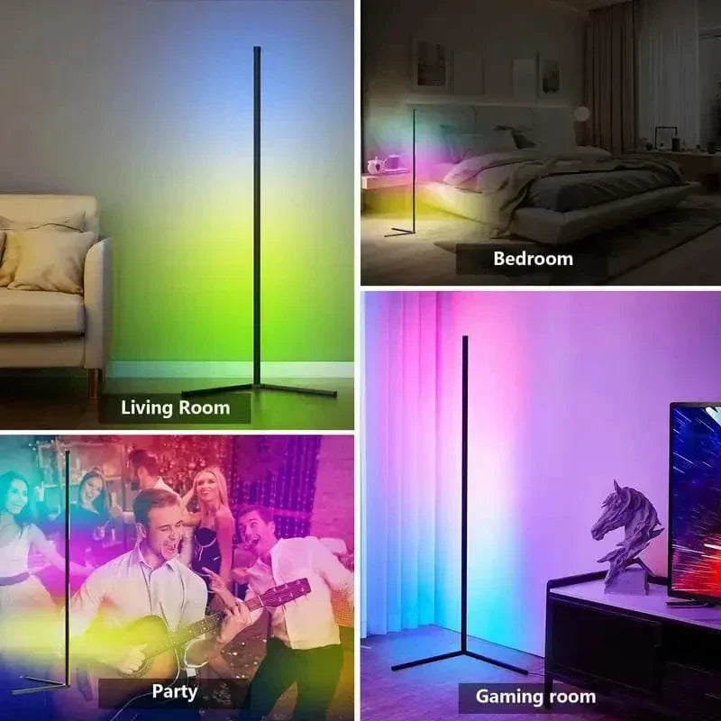 Stilren RGB-hjørnelampe med fjernbetjening - Moderne belysning